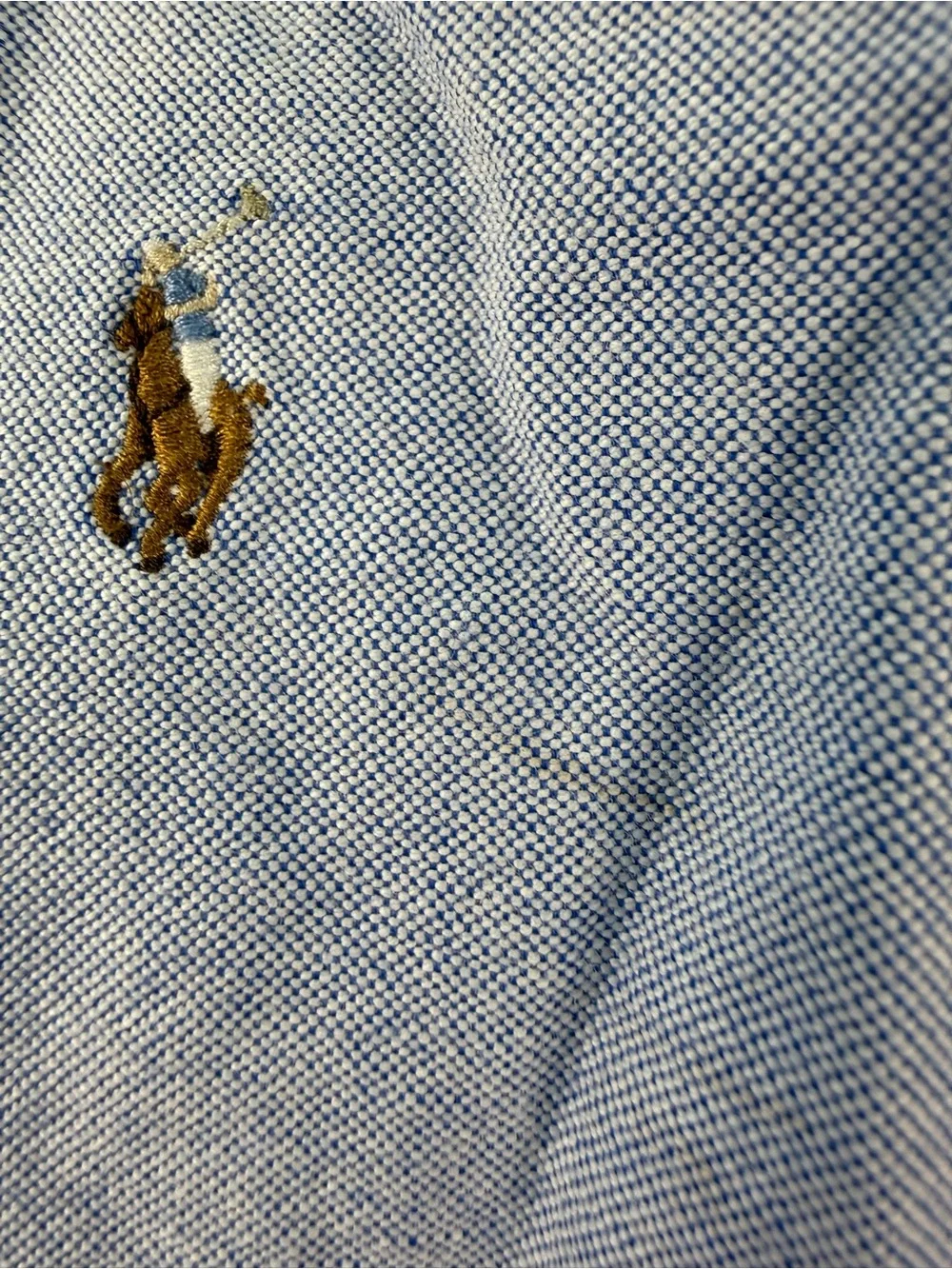Polo Ralph Lauren Boys Blue Oxford Button Down Shirt Size 5 Pony Logo